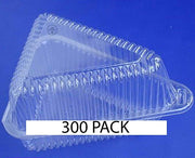 300 PACK - 5 3/8" x 4 3/8" x 2 1/2" Clear OPS Wedge Single-Slice Pie Container with Shallow Dome Lid