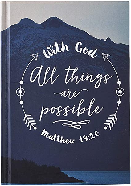 Inspirational With God All Things Are Possible Hard Cover Journal, 6 1/4 Inch