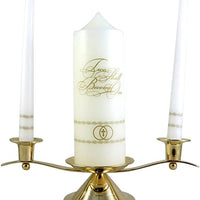 Gold Toned Unity Candle Holder for Wedding Ceremony, 12 Inch