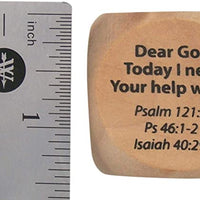 Wooden Religious Prayer Starter Cube for Kids, 1 1/4 Inch