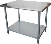 30" x 36" Stainless Steel Work Prep Table Undershelf Restaurant Backsplash NSF