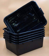 6 PACK 20" x 15" x 7" Black Polypropylene Bus Plastic Restaurant Dishwasher Tub