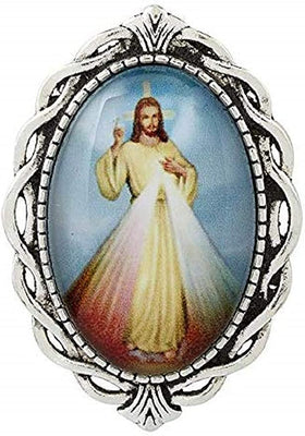 Christian Brands Divine Mercy Ornate Lapel Pin - 12/pk