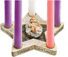 Star Shape Advent Wreath Candle Holder with Removable Infant Jesus Christ Christmas Decoration