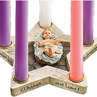 Star Shape Advent Wreath Candle Holder with Removable Infant Jesus Christ Christmas Decoration