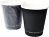 50 PACK - 10 oz. Hotel Motel Room Paper Individually Wrapped Eco-Friendly BLACK Cups Hot Paper Cups