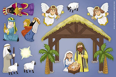 Christian Brands Religious Nativity Manger Scene Magnet Decal Set