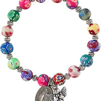 Guardian Angel Colorful Bead Bracelet, 7 1/2 Inch