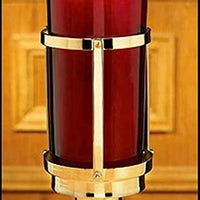 Stratford Chapel Brass Sanctuary Lamp with Ruby Glass Globe, 13 Inch