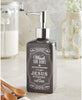 Black Ceramic Wash Your Hands & Say Your Prayers Cause Jesus & Germs are Everywhere Reusable Liquid Hand Soap Dispenser, 7 1/4 Inch
