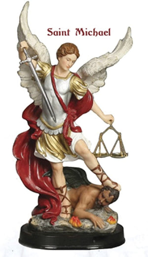 Luciana Series 24" St. Michael, Wooden Base