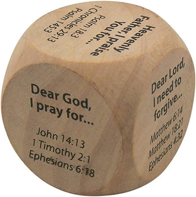 Wooden Religious Prayer Starter Cube for Kids, 1 1/4 Inch