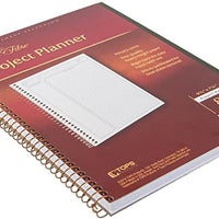 TableTop King 20-816 Gold Fibre 7 1/4" x 9 1/2" Wirebound Project Planner with Green Cover - 6/Pack