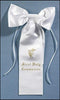 Religious Gifts Catholic First Holy Communion 10 Inch White Satin Church Ceremony Arm Bow with Gold Chalice
