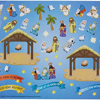 Create Your Own Nativity Sticker Christmas Ornament Classroom Activity Craft Kit, Pack of 36