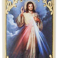 Church Supply Candle - Will and Baumer - Hand-Decorated Family Prayer Paraffin Devotional Candle with Decal, 8-Inch, Divine Mercy