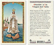 Spanish Virgen DEL Valle Laminated Prayer Cards - 25/PKG…
