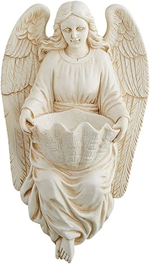 Religious Gifts Resin Guardian Angel Holy Water Font, 6 3/4 Inch