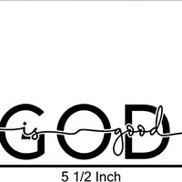 God is Good Religious Christian White Vinyl Window Decal Sticker for Cars or Laptops, 5 1/2 Inch