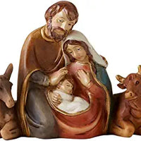 Christmas Nativity Scene Indoor Figurine with Stable Animals, 4 1/4 Inch