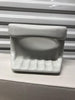6 x 4 White Porcelain Soap Holder with Rag Bar Tile-in Mount