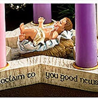 Star Shape Advent Wreath Candle Holder with Removable Infant Jesus Christ Christmas Decoration