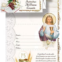 Catholic & Religious Gifts, First Communion Invitation English W/Envelope Quad Series 100/PKG