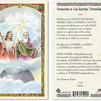 SPANISH HOLY TRINITY LAMINATED PRAYER CARDS - 25/PKG