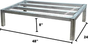 48" x 24" x 8" Aluminum Dunnage Rack 1200 Lbs Capacity Kitchen Restaurant Ba