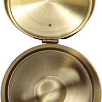Brass IHS Hospital Communion Pyx, Religious Church Goods, 3 14 Inch, Gold