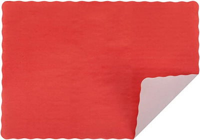Red Colored Paper Placemat with Scalloped Edge - 1000/Case 10