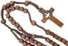 Catholic Confirmation Cut Out Holy Spirit Dove CrossWood Bead Cord Rosary, 18 Inch