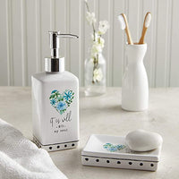 nspirational Ceramic Pump-Top Liquid Soap Dispenser, 10-Ounce