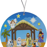 Create Your Own Nativity Sticker Christmas Ornament Classroom Activity Craft Kit, Pack of 36