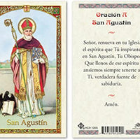 Spanish ST Augustine Laminated Prayer Cards - 25/PKG