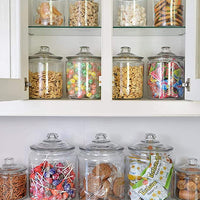 2 PACK - Clear Glass Round 2 Gallon Cookie Wedding Candy Jar with Glass Lid