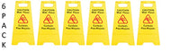 6 Pack Restaurant Caution Wet Mop Bucket Floor Yellow Folding Sign Commercial
