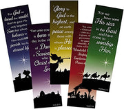 Assorted Color Christmas Silhouette Nativity Bookmark with Bible Verse, 6 Inch, Pack of 100