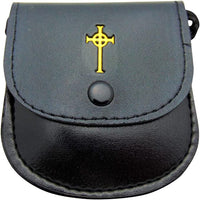 Chalice Embossed Solid Brass Pyx with Drawstring Burse