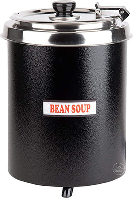 6 Qt. Round Black Countertop Commercial Soup Kettle Warmer - 110V, 300W