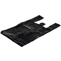 Mil Black Unprinted Embossed Heavy-Duty Plastic T-Shirt Bag - 500/Case1/6 Size .67