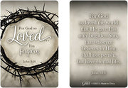 John 3:16 Gifts Crown of Thorns Silicone Bracelet with for God So Loved Holy Prayer Card, 8 Inch