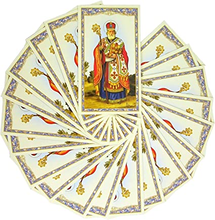 St Nicholas Holy Cards, Prayer Cards for Kids, 4 1/8 Inches, Pack of 20