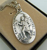 Silver Toned Base Saint Christopher Travel Transportation Medal, 1 3/8 Inch