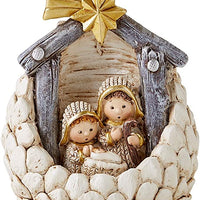 Acorn Holy Family Nativity Scene Figurine, 3 1/2 Inch