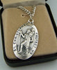 Silver Toned Base Saint Christopher Travel Transportation Medal, 1 3/8 Inch