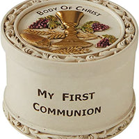 My First Communion Body of Christ Resin Rosary Box, 2 5/8 Inch
