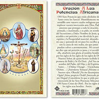Spanish POTENCIAS SIETE AFRICANAS Laminated Prayer Cards - 25/PKG