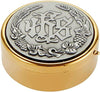 Brass IHS Hospital Communion Pyx, Religious Church Goods, 3 14 Inch, Gold