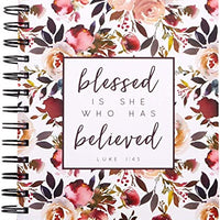 Blessed is She Luke 1:45 Spiral Bound Hardcover Journal Notebook, 8 Inch